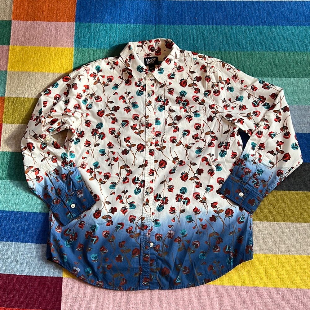 Lands End hombres floral blouse